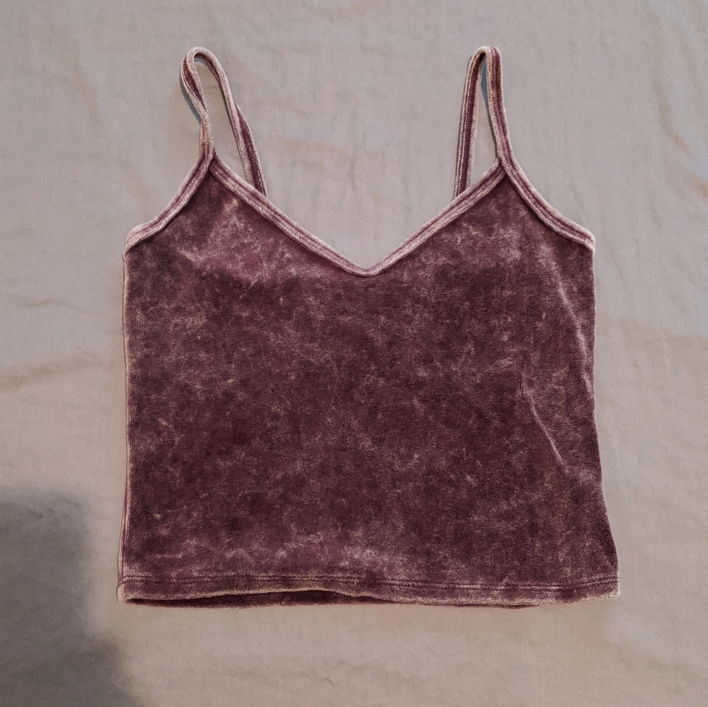 Deep Purple Velvet Crop Top